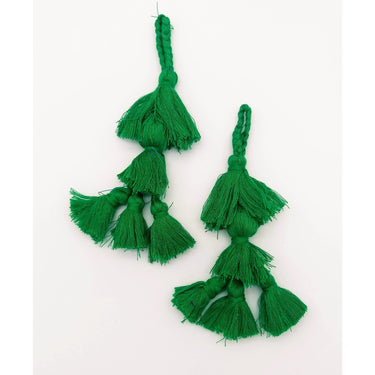 Dark Green Tassels, Cotton Tassels, Bohemian